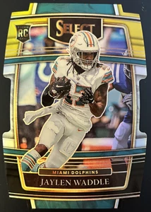 2021 Select Prizm Black and Gold Die Cut #48 Jaylen Waddle - Picture 1 of 2