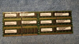 LOT of 6 4GB PC2-5300P-555-12-K0 Memory HYS72T512022EF-3S-B Registered ECC - Picture 1 of 2