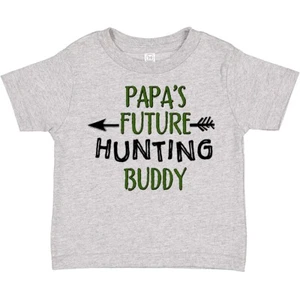 Inktastic Papas Future Hunting Buddy Toddler T-Shirt Family Papa Daddy Dad Kid - Picture 1 of 7