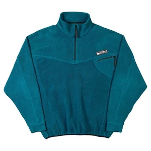 Vintage FAIRYDOWN Sweater Mens Large Fleece Jacket Teal RARE Hiking Outdoor - Picture 1 of 9