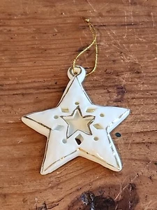Christmas House Collectible Ornaments 24K Gold Trim Snowflake Star - Picture 1 of 2