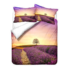 Lavender Flower Floral Purple Bedding Duvet Cover Set Single Double King Gift