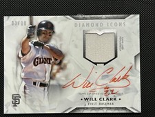 Will Clark 2018 Topps Diamond Icons Red Ink Patch Auto /10 THLAR-WCL SF Giants
