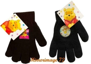 (2 PAIR) Disney's Winnie The Pooh Black Knit Magic Gloves Tiger, Angle, One Size - Picture 1 of 3