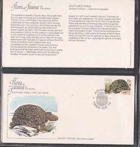 SOUTHWEST AFRICA 1982 2 FIRST DAY COVERS TURTLE WILDLIFE NATURE + CARD + CACHET - Picture 1 of 2