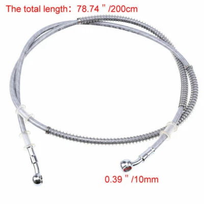 Manguera de aceite de embrague de freno trenzado para motocicleta 200 cm línea inoxidable tubo banjo DOT x1 Foto 1 de 4