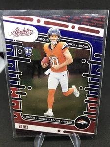 Bo Nix 2024 Panini Absolute Red & Blue Foil RC #112 - Denver Broncos - Picture 1 of 2