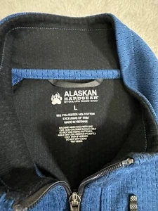Alaskan Hardgear Sweater Mens L Large Blue 1/4 Zip Pullover Mock Neck - Picture 1 of 7