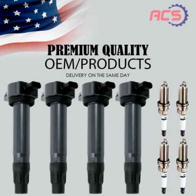 Bobina de encendido OEM 4 piezas + bujía de iridio para Jeep Compass Patriot Dodge UF557 Foto 1 de 4