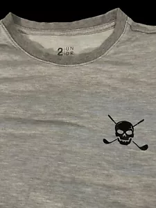 2UNDR Golf Skull Long Sleeve Luxury Tee Shirt Men's Grey Stretch Medium - Picture 1 of 6