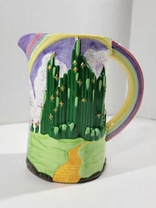 Wizard of Oz Yellow Brick Road Emerald City Wicked Witch Castle Ceramic Pitcher - Picture 1 of 7