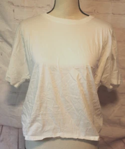 A New Day Women's White Open Tie Back Short Sleeve Tee T Shirt Size Large - Picture 1 of 3