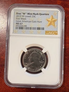 2019 W Lowell MA Quarter **First Week** 25c West Point NGC MS 67 Gold Star - Picture 1 of 4
