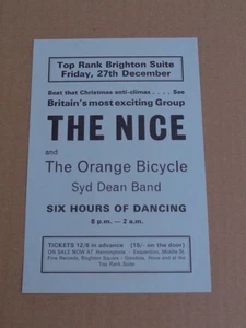 The Nice 1968 UK Top Rank Suite, Brighton Handbill (Orange Bicycle) - Picture 1 of 1
