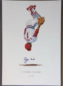 Ozzie Smith Autograph Signed 12x18 Art Print - JSA HOF Cardinals The Wizard - Picture 1 of 1