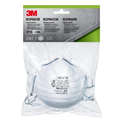 3M 8200 Lawn and Garden Respirator, N95, 2 per Pack - Image 1 of 4