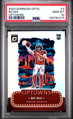 2024 PANINI DONRUSS OPTIC UPTOWNS #3 BO NIX ROOKIE RC PSA 10 - Image 1 of 2