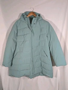 Abrigo de plumón Lands' End para mujer peso errante empacable en azul verde azulado pavo real | XXL P - Imagen 1 de 11