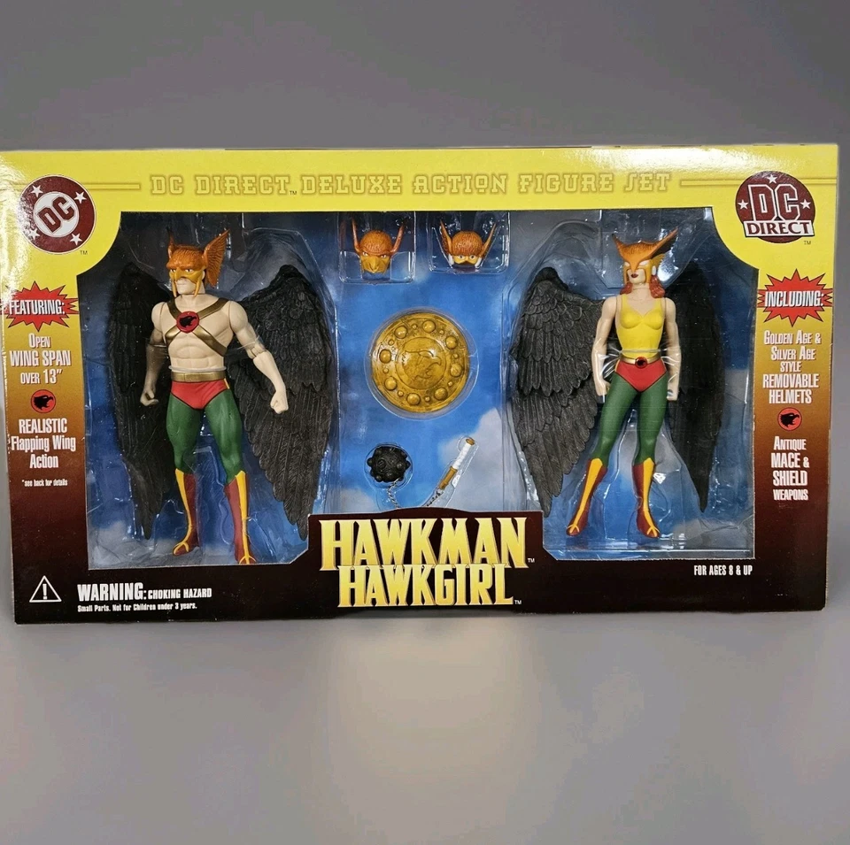 DC Direct Silver Age Hawkman and Hawkgirl Action Figure Set 2000 DC Comics - Image 1 of 4