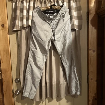 Hurley Beige Pants Size M-Stretch Waist With Drawstring 2 Front, 1 Back Pocket - Image 1 of 4