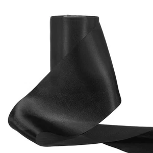 4 Inch Wide Satin Ribbon, 22 Yards Single Face Solid Ribbon, Black - Picture 1 of 7