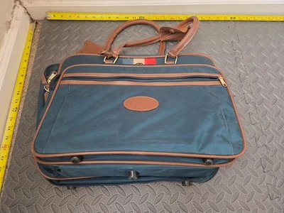 De Colección Retro LARK Verde Equipaje Mensajero de Mano Laptop Hombro #S81 Foto 1 de 4