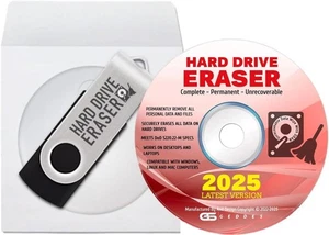 Festplatten Radierer USB CD DVD Disk Wiper Löschen UNWIEDERHERSTELLBAR Windows 11 10 8 7 - Bild 1 von 5