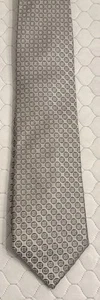 Vintage Hathaway Tie Silk Foulard Geometric Silver Tie Necktie 3.25” X 58” - Picture 1 of 4