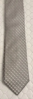 Галстук Hathaway шелковый фуляр геометрический серебристый серый галстук 3,25 дюйма x 58 дюймов - Изображение 1 из 4