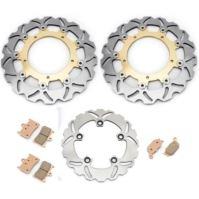Front Rear Brake Rotors Disc Pads For Yamaha YZF R6 2003 2004 YZF R6 S 2003-2008 - Image 1 of 4