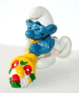 Vintage Smurf Schleich Figure 1979 Peyo Horn of Plenty PVC W Germany NEW NOS - Picture 1 of 3