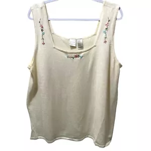 Top femminile senza maniche a fiori Emma James Liz Claiborne, fata, cottagecore, 3X - Foto 1 di 7