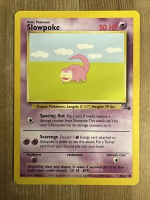 Slowpoke 55/62 Fossil Pokemon Card WOTC MP - Image 1 of 2