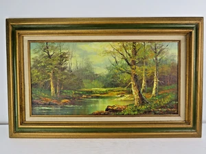 Peter Tensley Original gerahmtes Ölgemälde Bäume & Teich 31,5 Zoll x 19,5 Zoll x 2 Zoll - Bild 1 von 18