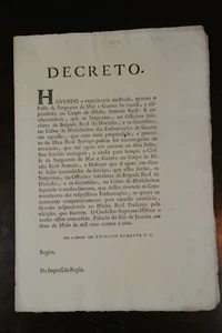 1808 Brasil Early Imprint Legislation Royal Navy Brazil - Picture 1 of 4