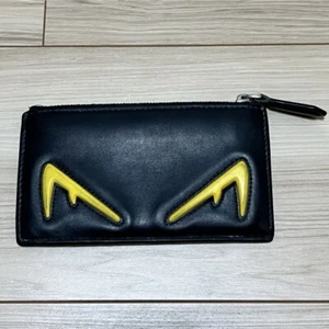 FENDI Coin Case Card Holder Wallet Purse Compact Monster Bugs Eye Authentic - Picture 1 of 24