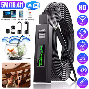 8LED WiFi Snake Borescope Endoscope 8mm Inspection Camera for iPhone Android iOS
