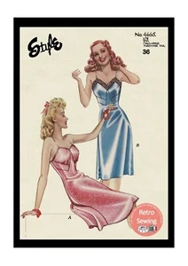 1940's Bias Cut Petticoats Lingerie Sewing Pattern Bust 36 - Style 4665 - Picture 1 of 3