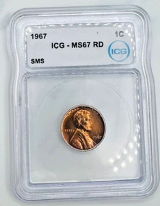 1967 SMS Lincoln Cent MS67 RD ICG - Picture 1 of 2