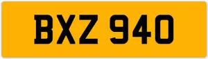 BXZ 940 B 3x3 DATELESS PRIVATE NUMBER PLATE BEC BEK BRY BEN BOB BAZ BIL BAS BON - Picture 1 of 1