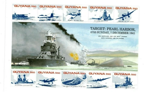 Guyana - 1991 - Pearl Harbor - Sheet Of 10 - Scott #2452 - MNH Cover