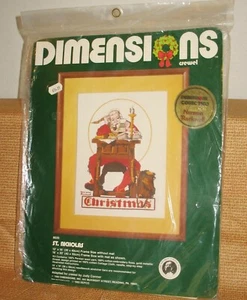Kit de bordado Dimensions Crewel 1982 Norman Rockwell San Nicolás Santa - Imagen 1 de 3
