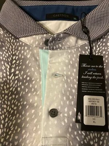 Greyson Golf Polo Herren XLarge Rehaugen Dachboden kurzärmelig Wolf Logo Stretch neu mit Etikett - Bild 1 von 10