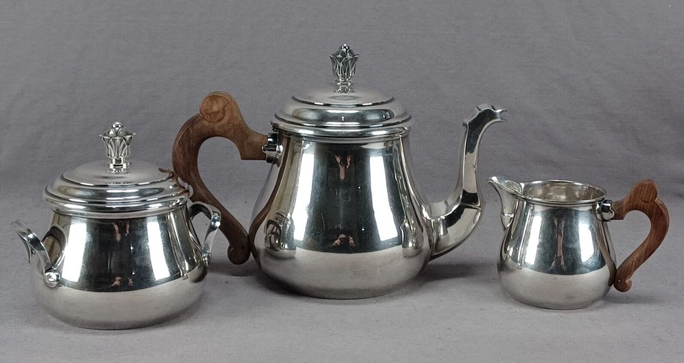 Tetard Freres Paris 950 Plata Art Deco Tetera Trío Circa 1903 Foto 1 de 4