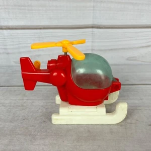Vintage Fisher Price Little People Helicopter Red White Plastic Hong Kong - Bild 1 von 6