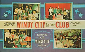 Chicago IL "Windy City" Cartolina Club Multi-View Membri Cartolina - Foto 1 di 2