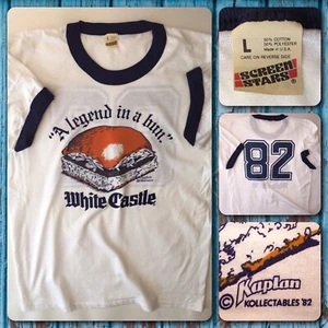 Camiseta De Colección Años 80 White Castle Hamburgers Harold Kumar Hipster Brooklyn SIN USAR LG - Imagen 1 de 9