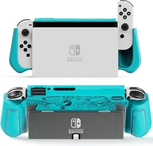 LEYUSMART Nintendo Switch OLED Case Ergonomic/Sturdy/Full Protection Turquoise