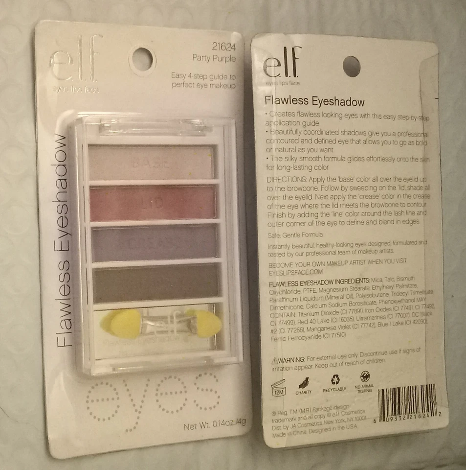Lof of 2-ELF Flawless Eye Shadow Palette - Party Purple-cardboard has damage thx - Image 1 of 1