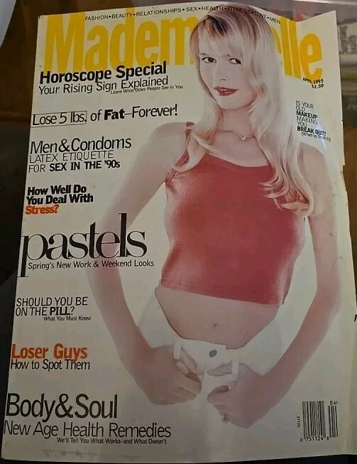 1995 APRIL MADEMOISELLE MAGAZINE - CLAUDIA SCHIFFER - FASHION MODELS  Foto 1 de 1